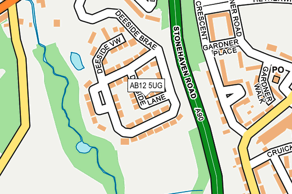 AB12 5UG map - OS OpenMap – Local (Ordnance Survey) AB12 5UG map - OS OpenMap – Local (Ordnance Survey)