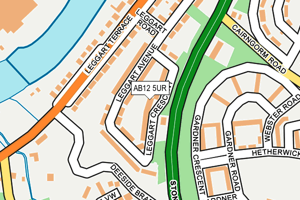 AB12 5UR map - OS OpenMap – Local (Ordnance Survey) AB12 5UR map - OS OpenMap – Local (Ordnance Survey)