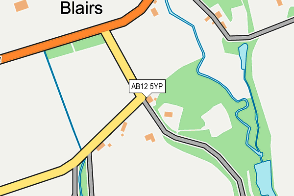 AB12 5YP map - OS OpenMap – Local (Ordnance Survey) AB12 5YP map - OS OpenMap – Local (Ordnance Survey)