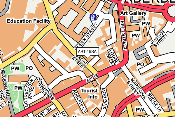 AB12 9SA map - OS OpenMap – Local (Ordnance Survey) AB12 9SA map - OS OpenMap – Local (Ordnance Survey)