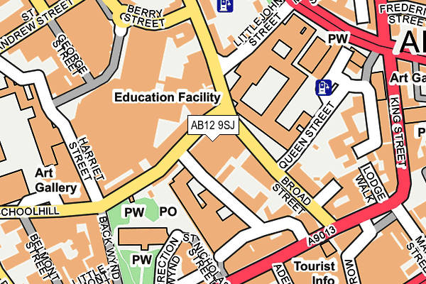 AB12 9SJ map - OS OpenMap – Local (Ordnance Survey)