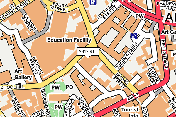 AB12 9TT map - OS OpenMap – Local (Ordnance Survey) AB12 9TT map - OS OpenMap – Local (Ordnance Survey)