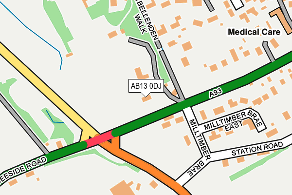 AB13 0DJ map - OS OpenMap – Local (Ordnance Survey) AB13 0DJ map - OS OpenMap – Local (Ordnance Survey)