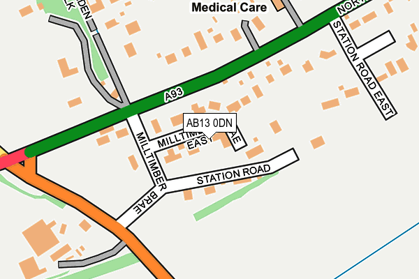 AB13 0DN map - OS OpenMap – Local (Ordnance Survey) AB13 0DN map - OS OpenMap – Local (Ordnance Survey)