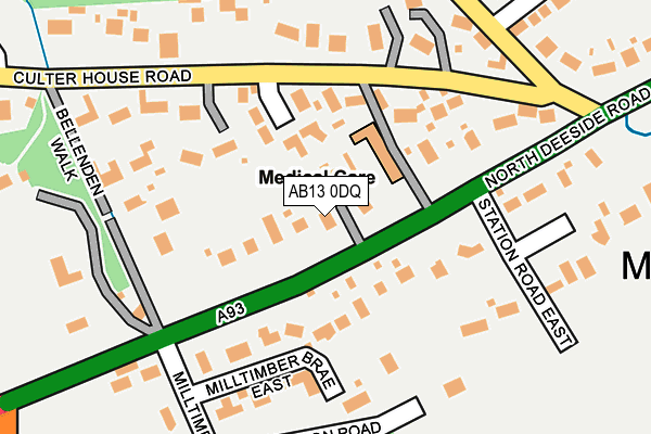 AB13 0DQ map - OS OpenMap – Local (Ordnance Survey) AB13 0DQ map - OS OpenMap – Local (Ordnance Survey)