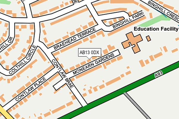 AB13 0DX map - OS OpenMap – Local (Ordnance Survey) AB13 0DX map - OS OpenMap – Local (Ordnance Survey)