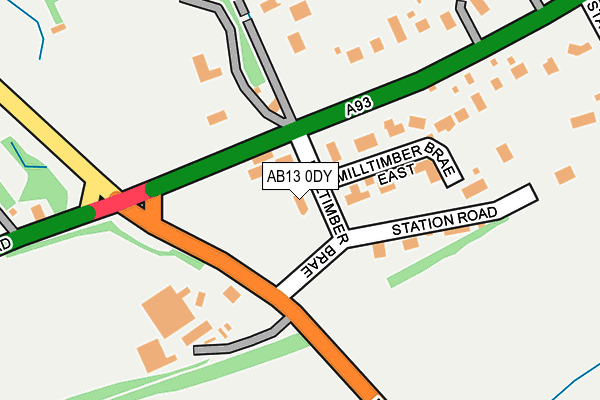 AB13 0DY map - OS OpenMap – Local (Ordnance Survey) AB13 0DY map - OS OpenMap – Local (Ordnance Survey)