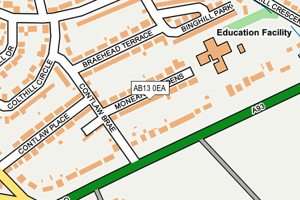AB13 0EA map - OS OpenMap – Local (Ordnance Survey) AB13 0EA map - OS OpenMap – Local (Ordnance Survey)