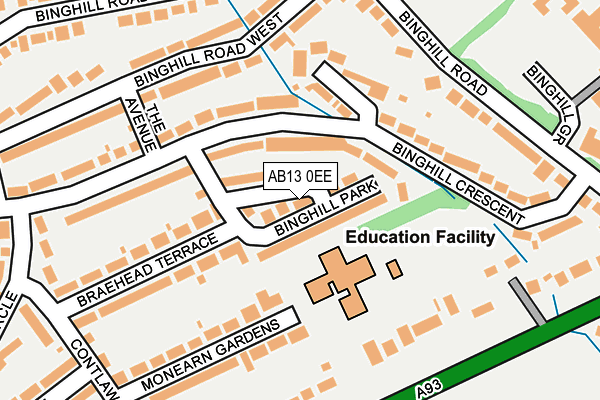 AB13 0EE map - OS OpenMap – Local (Ordnance Survey) AB13 0EE map - OS OpenMap – Local (Ordnance Survey)