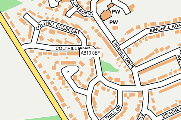 AB13 0EF map - OS OpenMap – Local (Ordnance Survey) AB13 0EF map - OS OpenMap – Local (Ordnance Survey)
