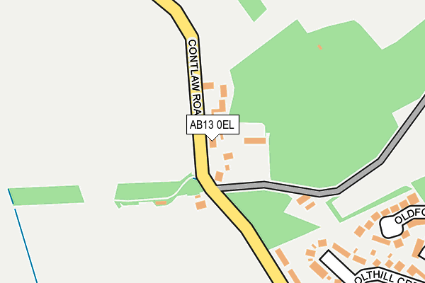 AB13 0EL map - OS OpenMap – Local (Ordnance Survey) AB13 0EL map - OS OpenMap – Local (Ordnance Survey)