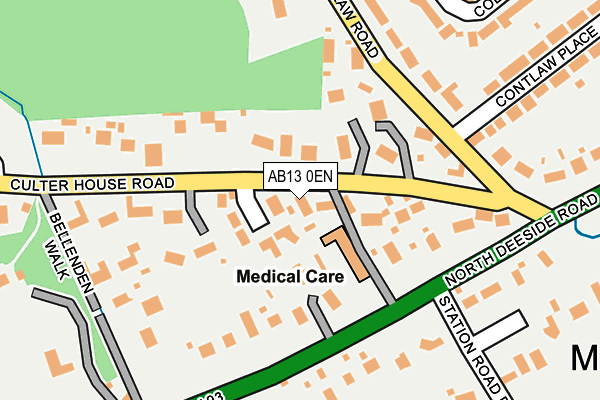 AB13 0EN map - OS OpenMap – Local (Ordnance Survey) AB13 0EN map - OS OpenMap – Local (Ordnance Survey)