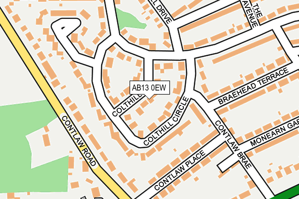 AB13 0EW map - OS OpenMap – Local (Ordnance Survey) AB13 0EW map - OS OpenMap – Local (Ordnance Survey)
