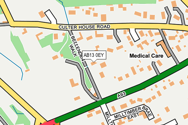 AB13 0EY map - OS OpenMap – Local (Ordnance Survey) AB13 0EY map - OS OpenMap – Local (Ordnance Survey)