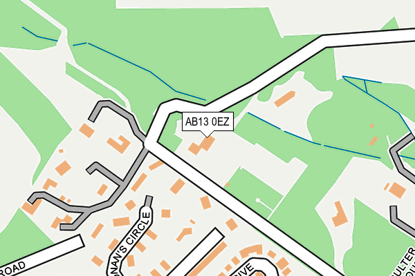 AB13 0EZ map - OS OpenMap – Local (Ordnance Survey) AB13 0EZ map - OS OpenMap – Local (Ordnance Survey)