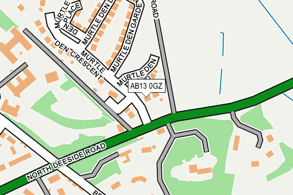 AB13 0GZ map - OS OpenMap – Local (Ordnance Survey) AB13 0GZ map - OS OpenMap – Local (Ordnance Survey)