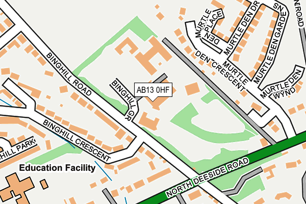 AB13 0HF map - OS OpenMap – Local (Ordnance Survey) AB13 0HF map - OS OpenMap – Local (Ordnance Survey)