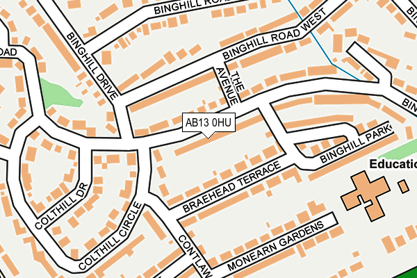 AB13 0HU map - OS OpenMap – Local (Ordnance Survey) AB13 0HU map - OS OpenMap – Local (Ordnance Survey)