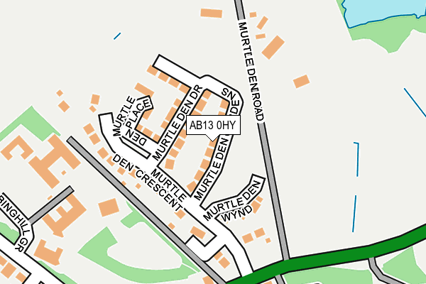 AB13 0HY map - OS OpenMap – Local (Ordnance Survey) AB13 0HY map - OS OpenMap – Local (Ordnance Survey)