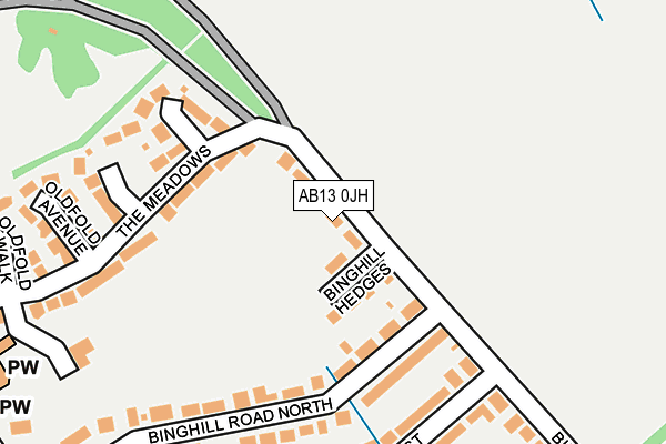 AB13 0JH map - OS OpenMap – Local (Ordnance Survey) AB13 0JH map - OS OpenMap – Local (Ordnance Survey)