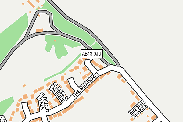 AB13 0JU map - OS OpenMap – Local (Ordnance Survey) AB13 0JU map - OS OpenMap – Local (Ordnance Survey)