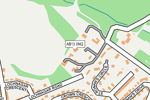 AB13 0NQ map - OS OpenMap – Local (Ordnance Survey) AB13 0NQ map - OS OpenMap – Local (Ordnance Survey)