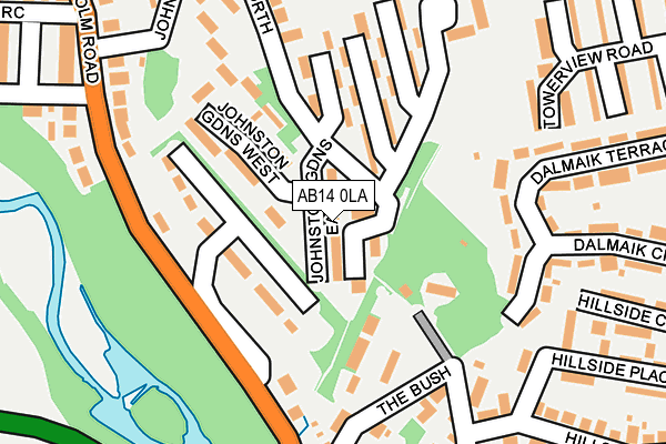 AB14 0LA map - OS OpenMap – Local (Ordnance Survey) AB14 0LA map - OS OpenMap – Local (Ordnance Survey)