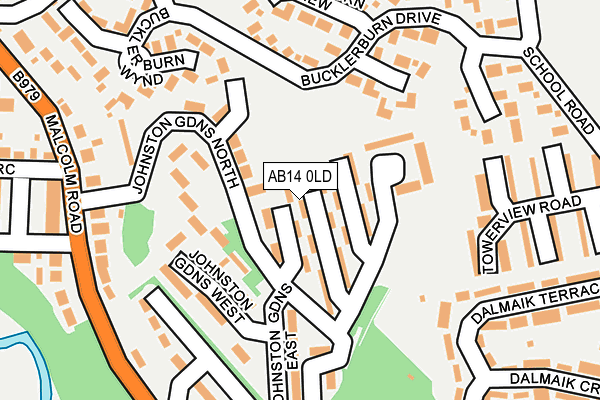 AB14 0LD map - OS OpenMap – Local (Ordnance Survey) AB14 0LD map - OS OpenMap – Local (Ordnance Survey)