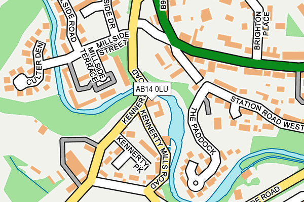 AB14 0LU map - OS OpenMap – Local (Ordnance Survey) AB14 0LU map - OS OpenMap – Local (Ordnance Survey)