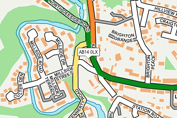AB14 0LX map - OS OpenMap – Local (Ordnance Survey) AB14 0LX map - OS OpenMap – Local (Ordnance Survey)