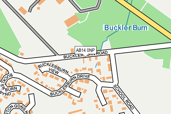 AB14 0NP map - OS OpenMap – Local (Ordnance Survey)