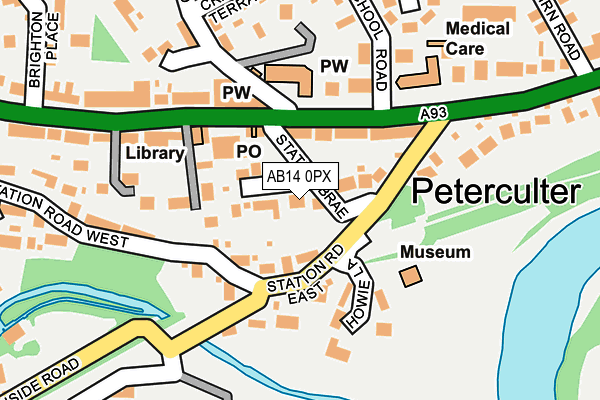 AB14 0PX map - OS OpenMap – Local (Ordnance Survey) AB14 0PX map - OS OpenMap – Local (Ordnance Survey)