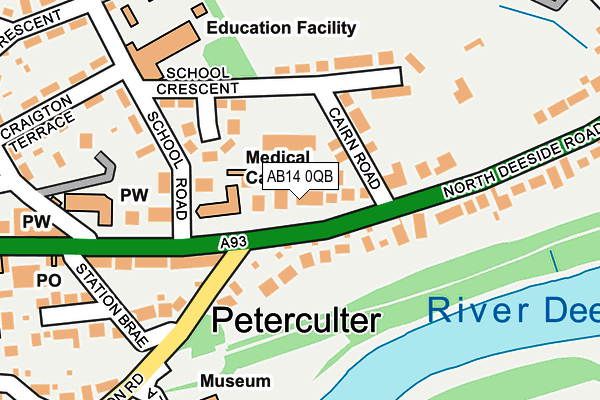 AB14 0QB map - OS OpenMap – Local (Ordnance Survey) AB14 0QB map - OS OpenMap – Local (Ordnance Survey)