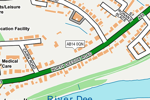 AB14 0QN map - OS OpenMap – Local (Ordnance Survey)