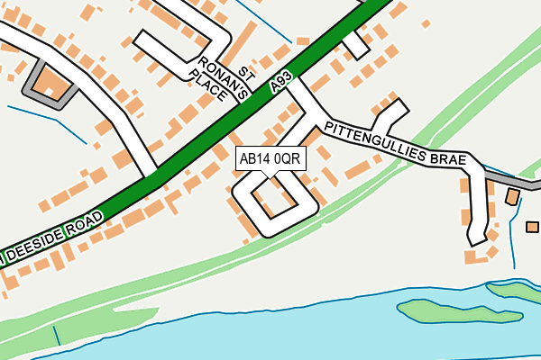 AB14 0QR map - OS OpenMap – Local (Ordnance Survey) AB14 0QR map - OS OpenMap – Local (Ordnance Survey)