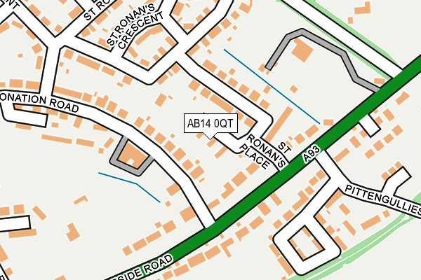 AB14 0QT map - OS OpenMap – Local (Ordnance Survey) AB14 0QT map - OS OpenMap – Local (Ordnance Survey)