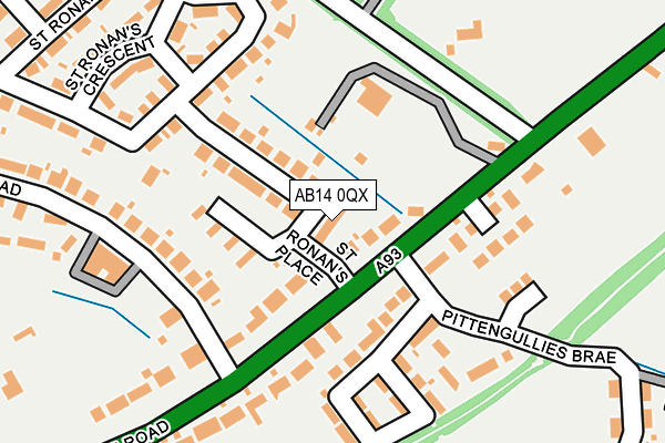 AB14 0QX map - OS OpenMap – Local (Ordnance Survey) AB14 0QX map - OS OpenMap – Local (Ordnance Survey)