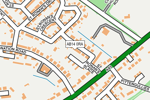 AB14 0RA map - OS OpenMap – Local (Ordnance Survey) AB14 0RA map - OS OpenMap – Local (Ordnance Survey)
