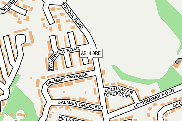 AB14 0RE map - OS OpenMap – Local (Ordnance Survey)