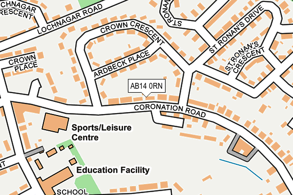 AB14 0RN map - OS OpenMap – Local (Ordnance Survey) AB14 0RN map - OS OpenMap – Local (Ordnance Survey)