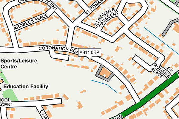 AB14 0RP map - OS OpenMap – Local (Ordnance Survey)