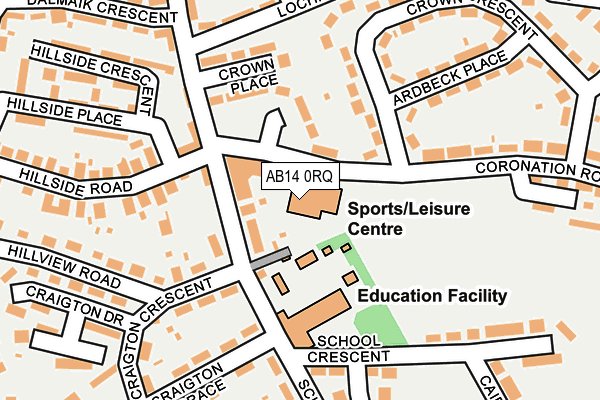 AB14 0RQ map - OS OpenMap – Local (Ordnance Survey) AB14 0RQ map - OS OpenMap – Local (Ordnance Survey)