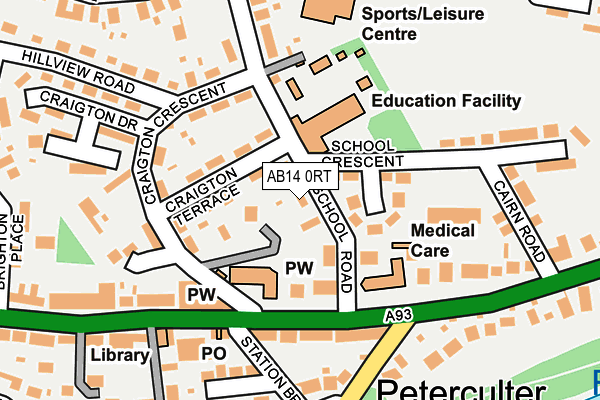 AB14 0RT map - OS OpenMap – Local (Ordnance Survey) AB14 0RT map - OS OpenMap – Local (Ordnance Survey)