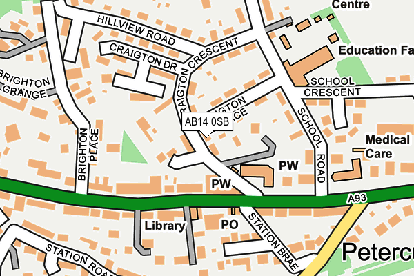 AB14 0SB map - OS OpenMap – Local (Ordnance Survey) AB14 0SB map - OS OpenMap – Local (Ordnance Survey)