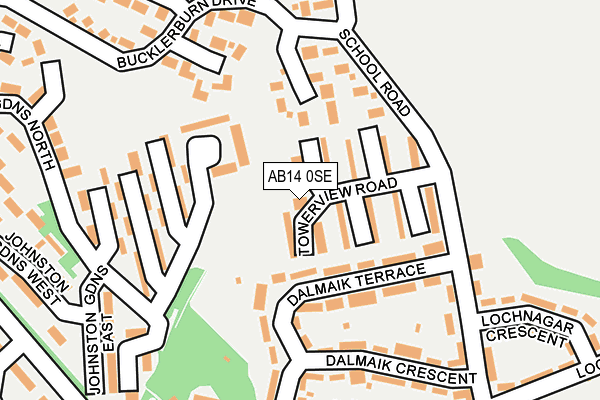 AB14 0SE map - OS OpenMap – Local (Ordnance Survey) AB14 0SE map - OS OpenMap – Local (Ordnance Survey)