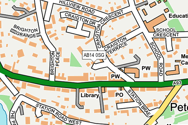 AB14 0SG map - OS OpenMap – Local (Ordnance Survey) AB14 0SG map - OS OpenMap – Local (Ordnance Survey)