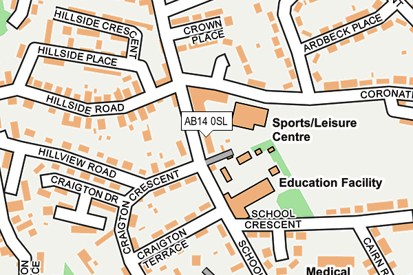 AB14 0SL map - OS OpenMap – Local (Ordnance Survey) AB14 0SL map - OS OpenMap – Local (Ordnance Survey)