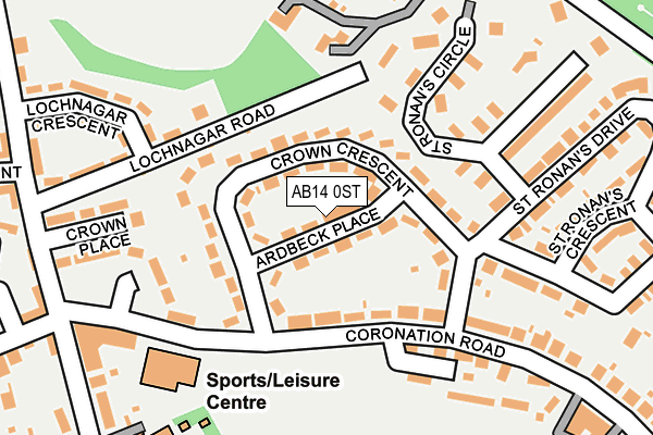 AB14 0ST map - OS OpenMap – Local (Ordnance Survey) AB14 0ST map - OS OpenMap – Local (Ordnance Survey)