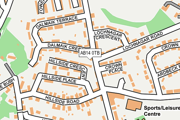 AB14 0TB map - OS OpenMap – Local (Ordnance Survey) AB14 0TB map - OS OpenMap – Local (Ordnance Survey)