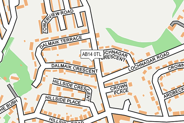 AB14 0TL map - OS OpenMap – Local (Ordnance Survey) AB14 0TL map - OS OpenMap – Local (Ordnance Survey)